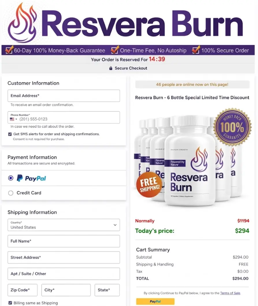 ResveraBurn secure checkout